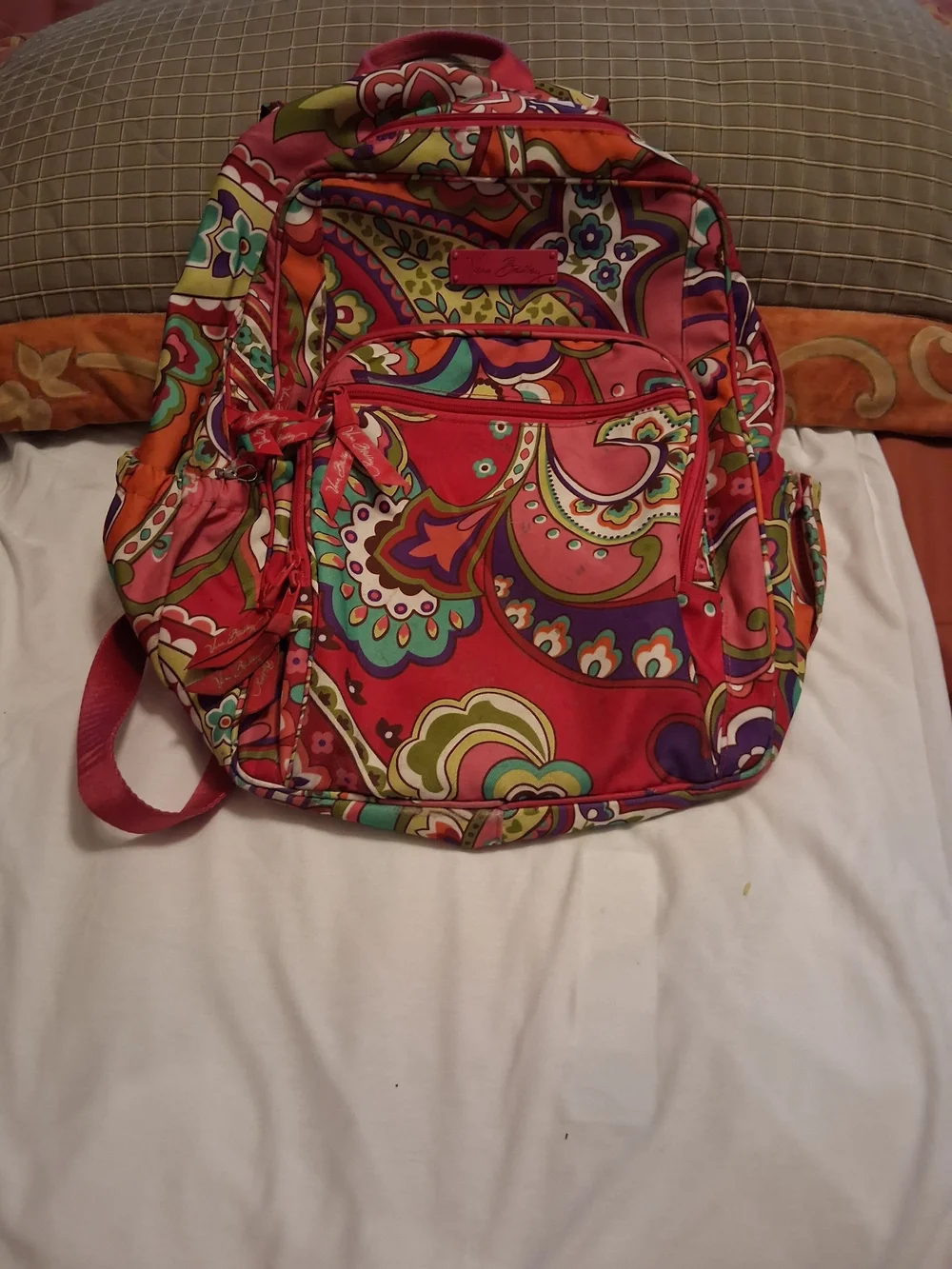 Vera Bradley Coral Pink Paisley Print Backpack